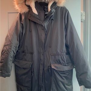 Torrid 2 in 1 Puffer Coat with Pink Faux Fur Lined Hood